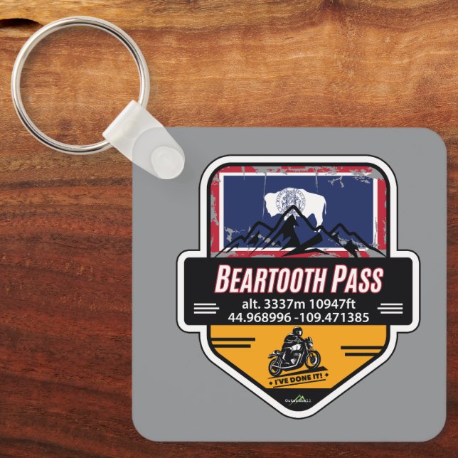 Beartooth Pass Motorcycle US 212 01 Keychain (Front)