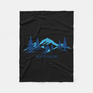 Beartooth wyoming ski resort skiing skier  fleece blanket