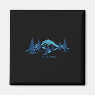 Beartown New York Ski Resort Skiing Skier Magnet