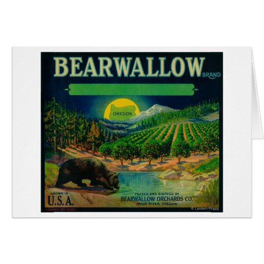 Bearwallow Apple Crate LabelHood River, OR Cards (Front Horizontal)