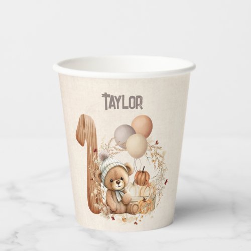 Beary 1st Birthday Cute Baby Bear Paper Cups