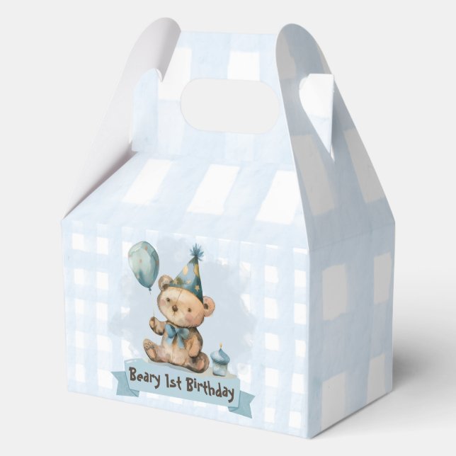 Beary 1st Birthday Favor/Candy Box (Front)