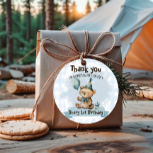 Beary 1st Birthday Favor Tags