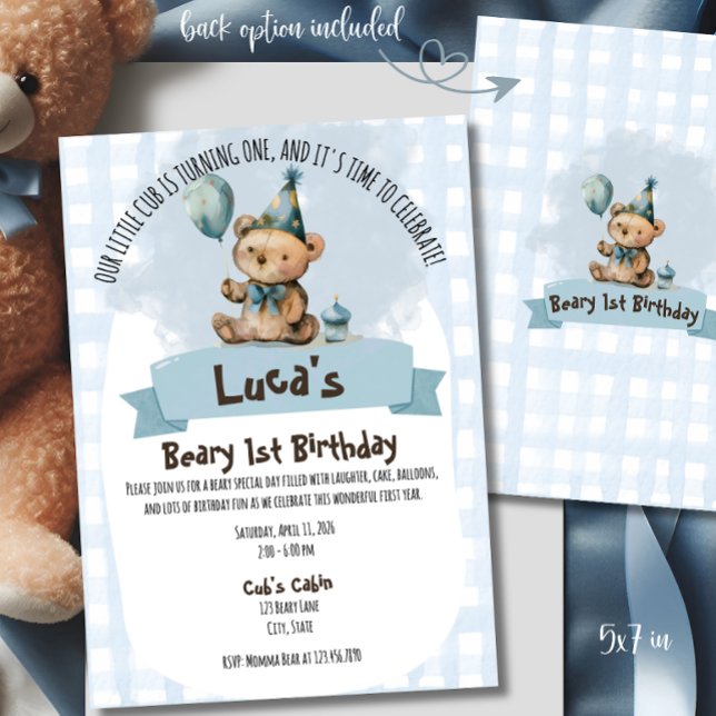 Beary 1st Birthday Invitation (Creator Uploaded)