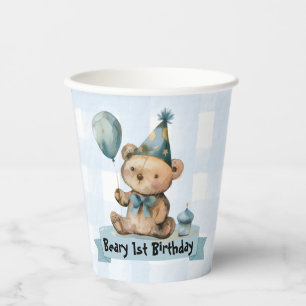 Beary 1st Birthday Paper Cups
