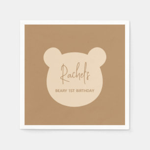 Beary 1st Birthday Party Napkins