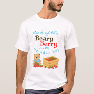 Beary Berry Cute Cub's Strawberries Dad Birthday T-Shirt
