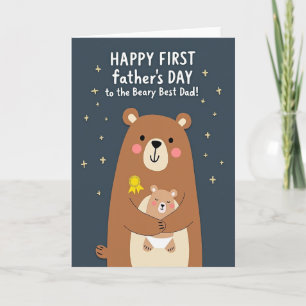 Beary Best Dad First Fathers Day Card