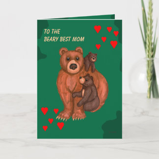 Beary Best Mom - For Mother Card