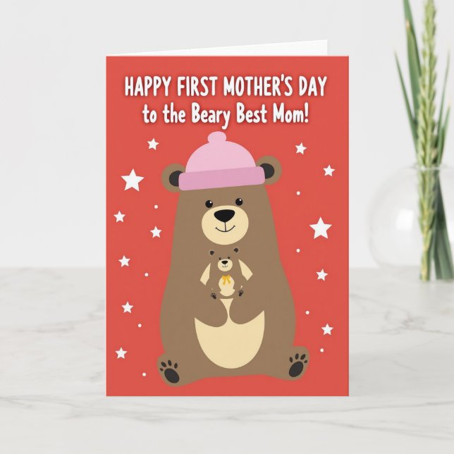 Beary Best Mothers Day Card (Front)