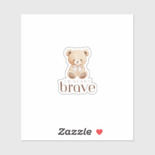 beary brave childhood cancer sick kids cute bear sticker