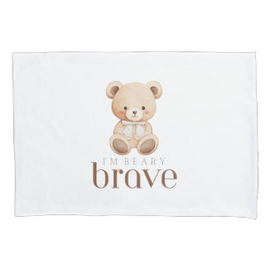 beary brave childhood cancer sick kids cute pillow case