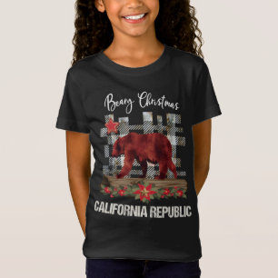 Beary Christmas California Republic Kids Girl's T-Shirt