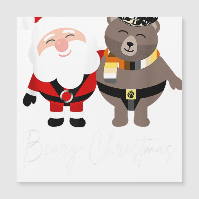 Beary Christmas Gift  Men's Santa Gay Bear  Xmas G (Front)