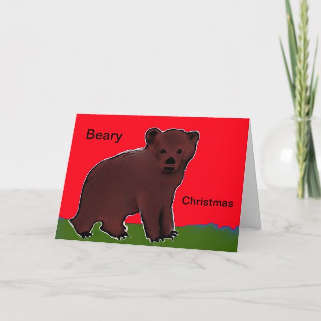 Beary Christmas Greeting Card Bear Cub (Front)