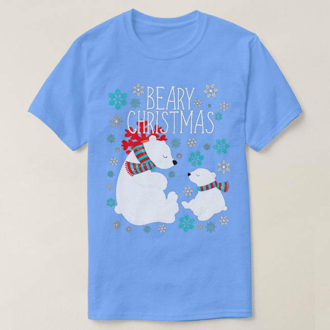 Beary Christmas Polar Bears Funny Xmas Gift  T-Shirt (Design Front)