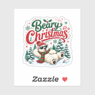 Beary Christmas Sticker