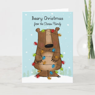 Beary Christmas Tangled Bear Holiday Card