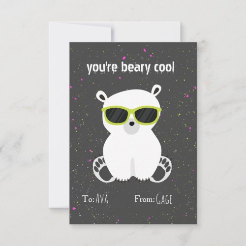 Beary Cool Polar Bear Sunglasses Kids Valentine