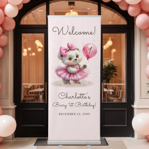 Beary Cute Ballerina Birthday Banner