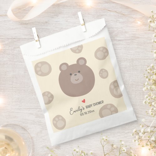 Beary Cute Brown Teddy Bear Cub Boy Baby Shower Favor Bag