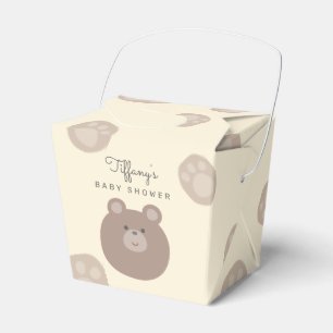 Beary Cute Brown Teddy Bear Cub Boy Baby Shower Favor Boxes
