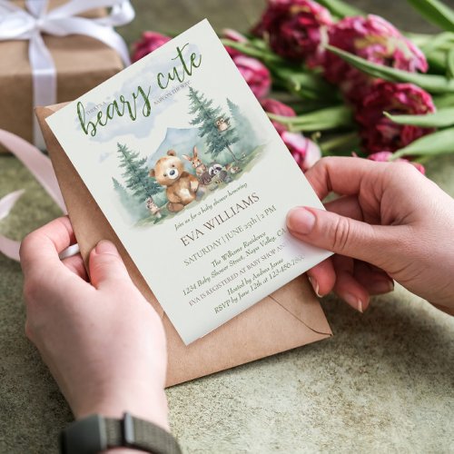 Beary Cute Forest Animals Boho Rustic Baby Shower Invitation