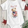 Beary Cute Patriotic Teddy Bear 4th of July  Baby Bodysuit