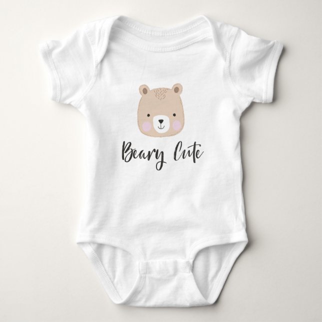 Beary Cute | Tan Baby Bodysuit (Front)