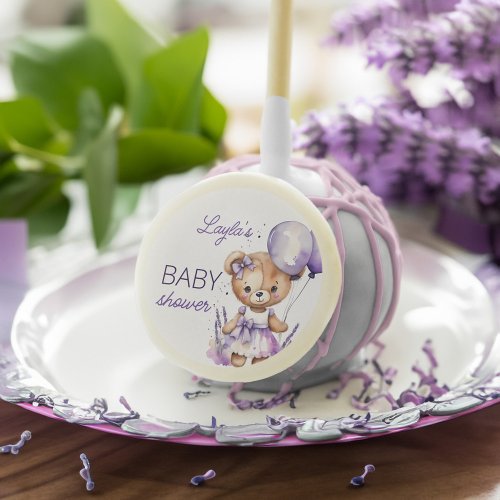 Beary cute teddy bear purple baby shower favors