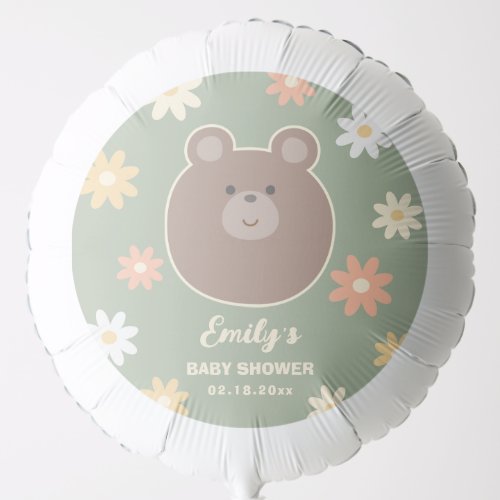 Beary Cute Teddy Bear Spring Baby Boy Baby Shower Balloon