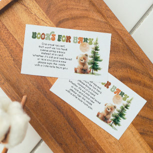 Beary Cute Woodland Baby Shower Books for Baby Business Card