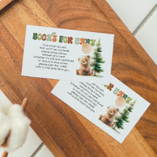 Beary Cute Woodland Baby Shower Books for Baby  Business Card