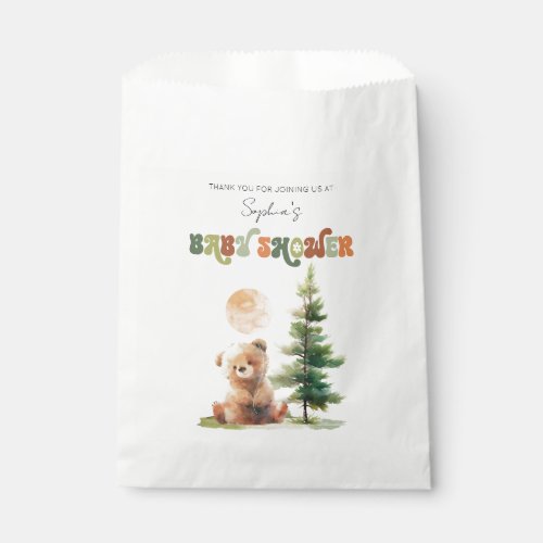 Beary Cute Woodland Baby Shower Favor Bag