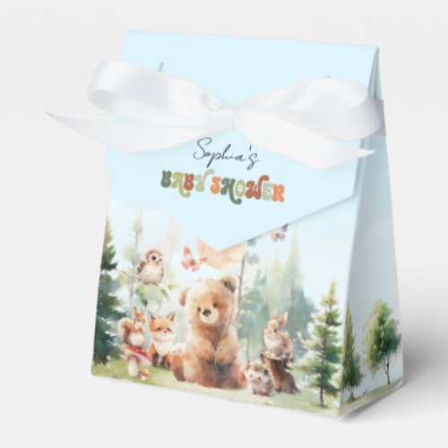 Beary Cute Woodland Baby Shower Favor Boxes