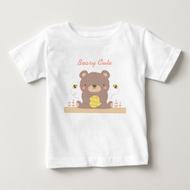 Beary Cute Woodland Little Bear For Babies Baby T-Shirt (Front)