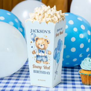Beary first birthday favor teddy bear personalized boxes