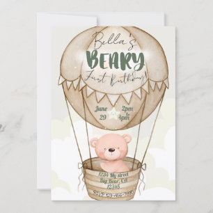 Beary First Birthday Invitation