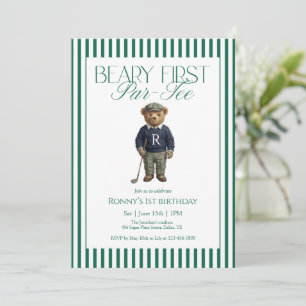 Beary First Par-Tee Golf 1st Birthday Invitation