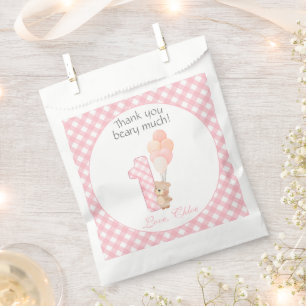 Beary First Teddy Bear Birthday Party Favor Bag