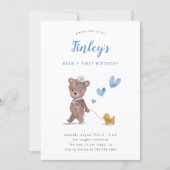 Beary First Teddy Bear Boy Birthday Part Invitation (Front)