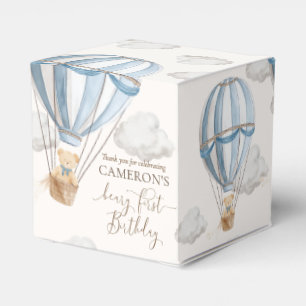 Beary First Teddy Bear Hot Air Balloon Birthday Favor Boxes