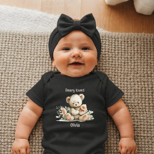 Beary Loved Teddy Bear Personalized Newborn Baby Bodysuit