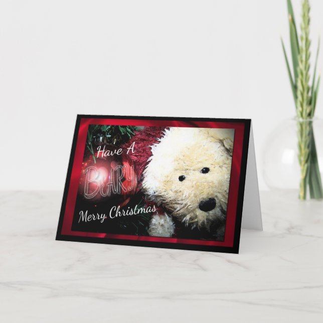Beary Merry Christmas Holiday Card (Front)