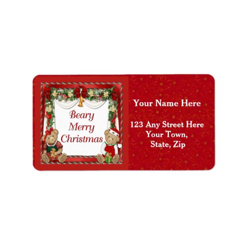 Beary Merry Christmas Label
