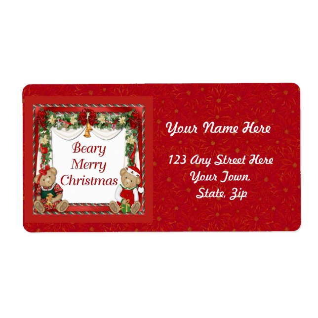 Beary Merry Christmas Label (Front)