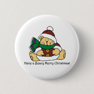 Beary Merry Christmas Pinback Button