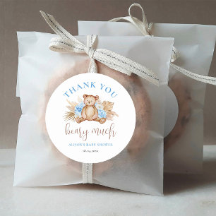 Beary Much Baby Shower Thank you Classic Round Sticker