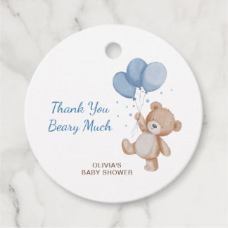 Beary Much Baby Shower Thank You Favor Tags