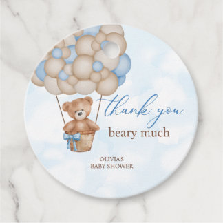 Beary Much Baby Shower Thank You Favor Tags